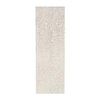 48"x16" Wooden Geometric Handmade Abstract Spotted Panel Wall Decor White - Olivia & May