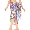 HAPPY BAY Women's Beach Bikini Swimwear Cover Up Wrap Skirt Summer Wraps Beachwear Sarong Coverups Swimsuits for Women One Size Purple,Tree - 4 of 4