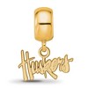 Black Bow Jewelry 14k Yellow Gold Plated Sterling Silver Nebraska Cornhuskers NCAA Bead Charm - 3 of 4