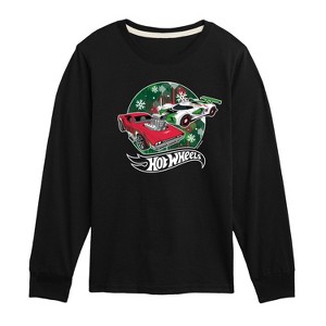 Boys' - Hot Wheels - Christmas Car Duo Long Sleeve Graphic T-Shirt - 1 of 4