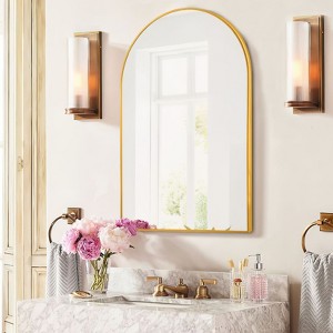 PexFix Bathroom Wall Mirror Large Metal Frame Wall Mounted Mirror for Bedroom Living Room Dresser Entryway Decor - 1 of 4