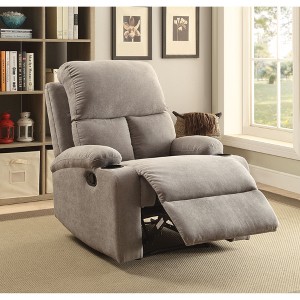Linen Recliner with Cup Holder, Pillow Top Arms and Memory Foam Seating - 1 of 4