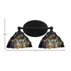 Toltec Lighting Capri 2 - Light Vanity in  Matte Black with 7" Blue Mosaic Art Glass Shade - 2 of 2