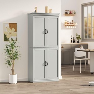 Coucheta 70-inch Tall Pantry Cabinet with Doors, Freestanding Storage Cabinet with Adjustable Shelves, for Kitchen Bathroom Laundry Room - 1 of 4