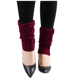 INSPIRE CHIC Women's Knitted Solid Color Warm Knee High Length Ribbed Leg Warmers - 1 of 4