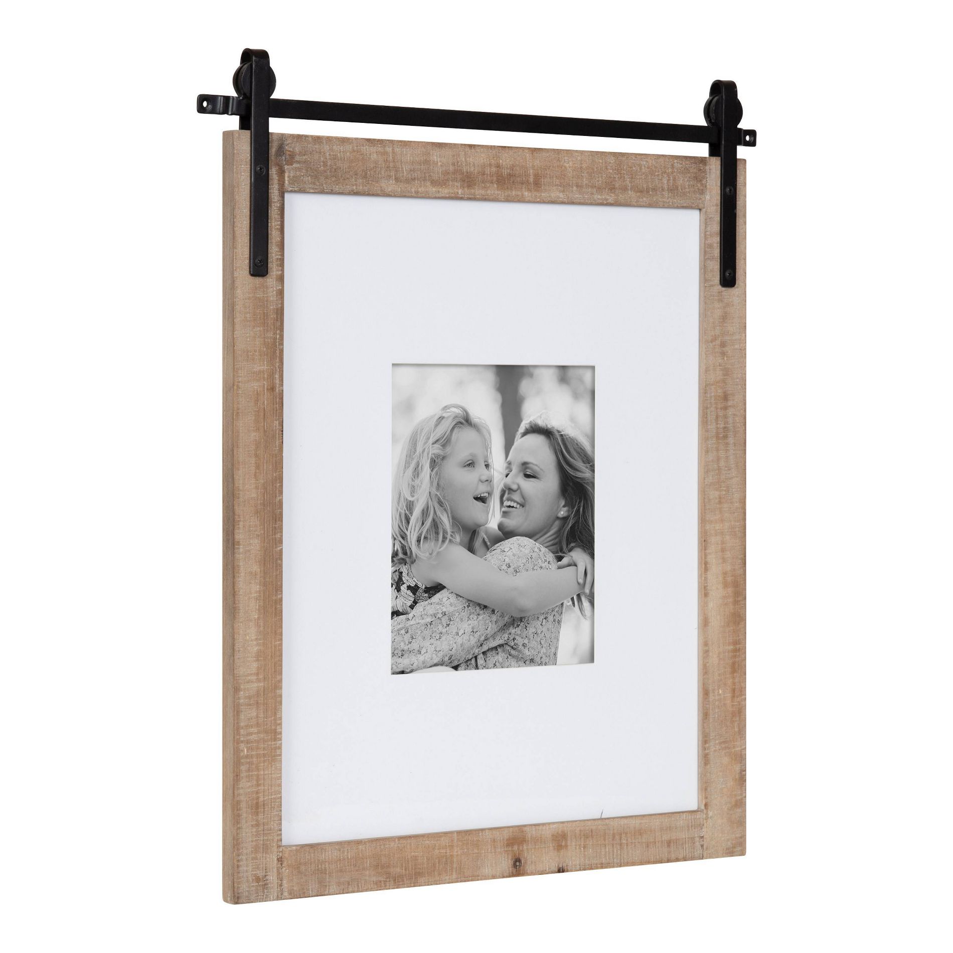 Kate & Laurel All Things Decor 16"X20" Matted to 8"X10" Cates Wood Picture Frame Rustic Brown