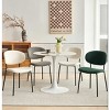 Boucle Dining Chairs Set of 2,Modern Curved Back Upholstered Accent Chairs with Black Metal Legs for Dining Room-Baofuwish - 3 of 4
