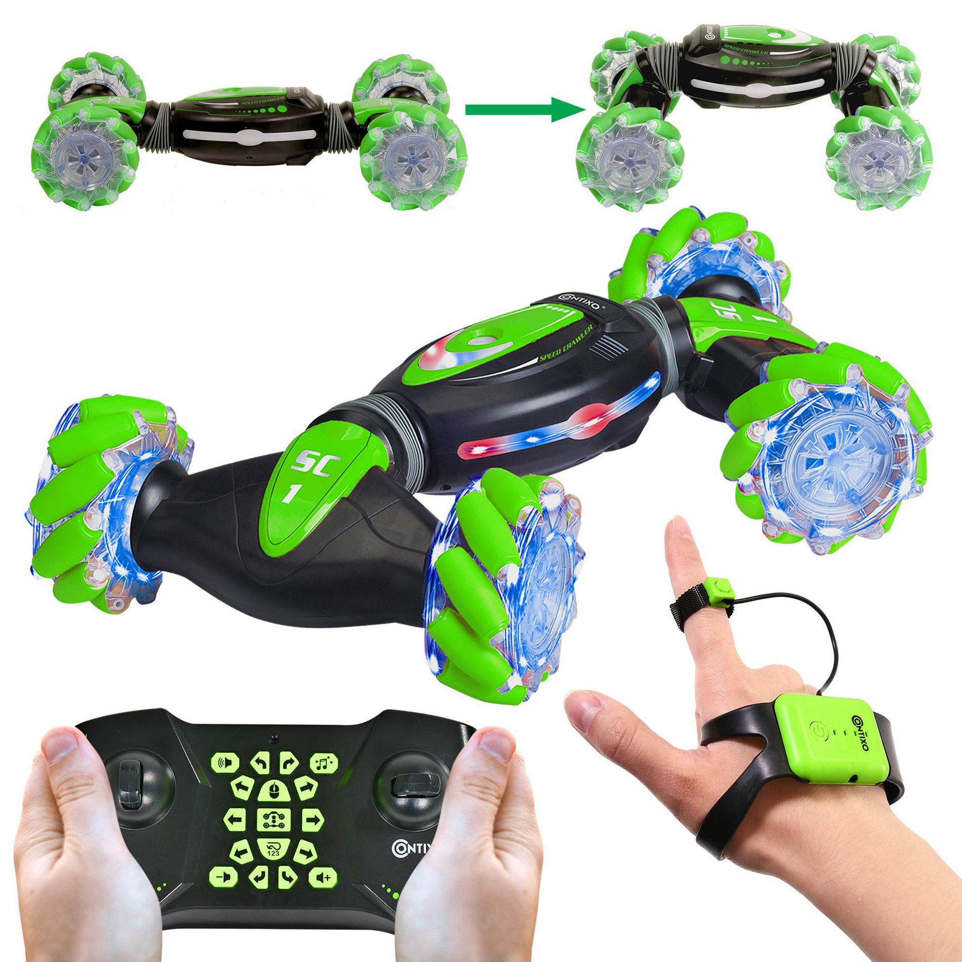 Contixo SC1 Remote Control Stunt Car: Gesture Control, 360 Spins & Off-Road Action