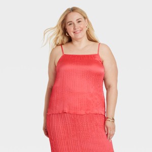 Women's Textured Satin Cami Blouse - A New Day™ - 1 of 4