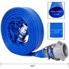 Syemin Drip Irrigation 50Ft Pool Backwash Hose, Heavy Duty Lay Flat Water Discharge Pump Hoses For Swimming Drain Pools, Blue, 1.5"*1.5"*1.5" - 3 of 4
