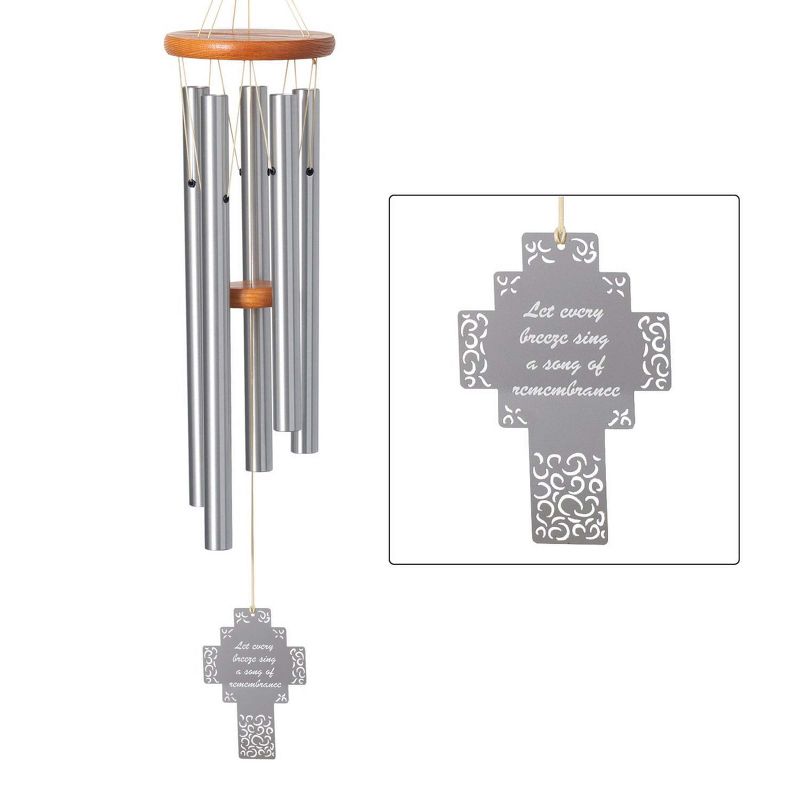 Woodstock Wind Chimes Signature Collection, Chimes of Remembrance, 26'', Silver Wind Chime, 1 of 10