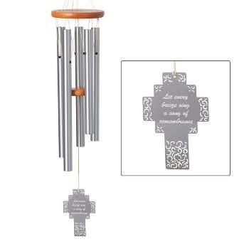 Woodstock Wind Chimes Signature Collection, Chimes of Remembrance, 26'', Song, Silver Wind Chime RMSO