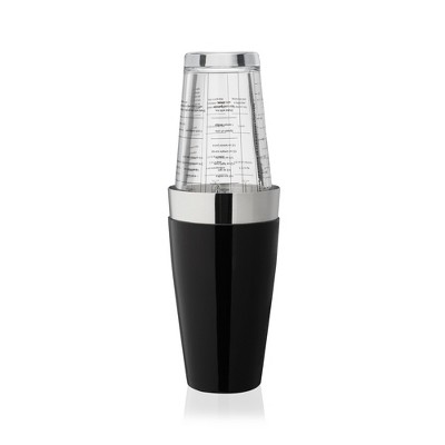 Black Stainless Steel Boston Shaker with Recipe Glass