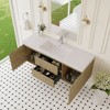 Whisen Floating Wall-Mounted Bathroom Vanity with Resin Sink, Water-Resistant Timber Cabinets and Drawers - 2 of 4