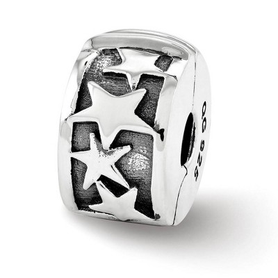 Black Bow Jewelry Sterling Silver Hinged Shooting Star Clip Bead Charm