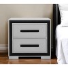 HomeRoots 25" Gray and Black Two Drawer Wood Nightstand - 2 of 4