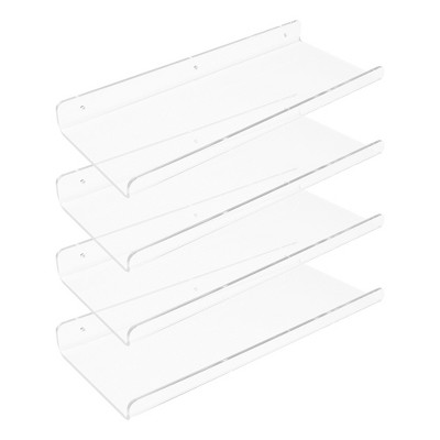 Unique Bargains Bathroom Bedroom Living Room Acrylic Clear Floating Wall Shelves
