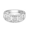 Pompeii3 1 Ct TW Three Stone Diamond Men's Wedding Ring White, Yellow, or Rose Gold - 4 of 4