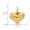 Black Bow Jewelry 14k Yellow Gold Hollow Faceted Puffed Heart Charm or Pendant, 16mm - 4 of 4