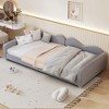 Okak Twin/Full Modern Platform Bed Frame with Cloud-Shaped Backrest,Upholstered Daybed Sofa Bed for Bedroom,Kids Room - 3 of 4