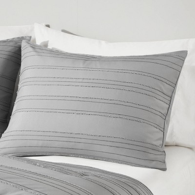 Intelligent Design Twin/Twin Extra Long Hayes Cationic Dyed Clip Jacquard Comforter Set with Throw Pillow Gray - Intelligent Design: Microfiber Bedding Set with Sham — фото 3