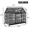 52" Heavy Duty Carbon Steel Dog Crate, Escape-Proof Large Kennel with Double Doors, Lockable Wheels & Removable Tray for Indoor Outdoor Use-3irtyhousy - 4 of 4