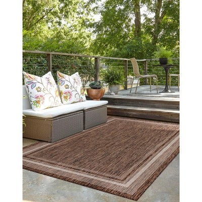 Unique Loom 3' 3 X 5' 3 Rectangle Indoor/outdoor Border Brown Area Rug ...