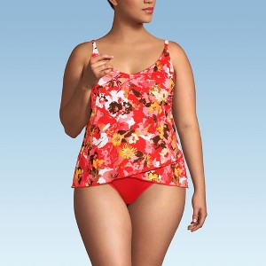 Lands' End Women's Tulip Hem Tankini Top - 1 of 3
