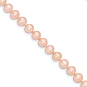 Black Bow Jewelry 7-8mm, Pink FW Cultured Pearl & 14k Yellow Gold Clasp Necklace - 1 of 4