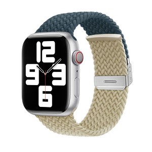 HTUTWOO Braided Strap for Apple Watch Band, Nylon Two-Tone Watch Strap 38/40/41/42/44/45/46/49mm for iWatch Series 11 10 9 8 7 6 5 4 3 2 1 Ultra SE - 1 of 4