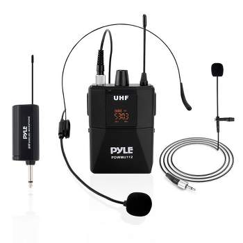 Pyle UHF Wireless Microphone System Kit - Black