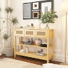 APRILSOUL 43.3" Sofa/Console Table - with 3 Top Drawers and 2 Open Shelves, Farmhouse Style - 3 of 4