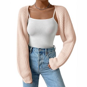 Women's Long Sleeve Cardigan Sweater - Lightweight Open Front Knit Cover Up - 1 of 4