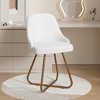 VECELO Modern PU Leather Accent Chair, Vanity Makeup Chair with Gold Metal Frame, Upholstered Armchair for Living Room or Bedroom, White - 4 of 4