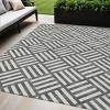 Black And Ivory Geometric Washable Indoor Outdoor Area Rug - 2 of 4