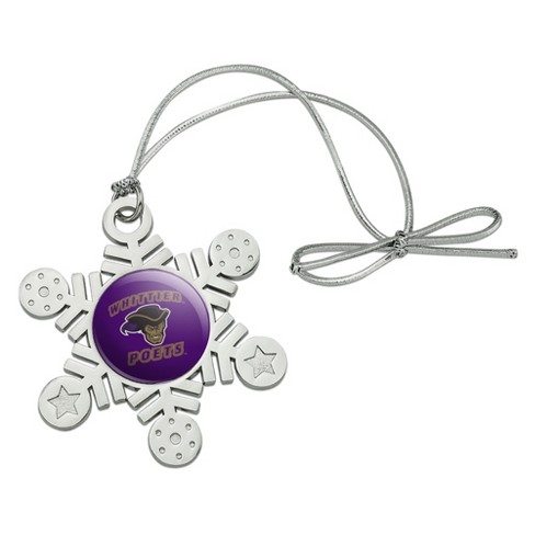 Whittier College Poets Logo Metal Snowflake Christmas Tree Holiday Ornament - image 1 of 3