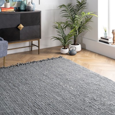 Handmade Braided Jute 4' x 6' Reversible Area Rug in Gray