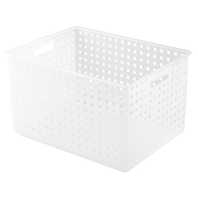 InterDesign Plastic Modular Storage Basket - Textured Frost (Small)