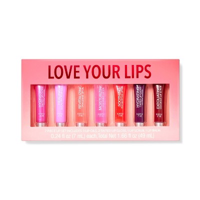Love Your Lips Juicy Tube Lip Gloss Gift Set - 1.65 fl oz/7ct