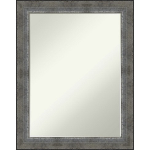 Amanti Art Forged Pewter Petite Bevel Wood Bathroom Wall Mirror 28 x 22 in. - image 1 of 4