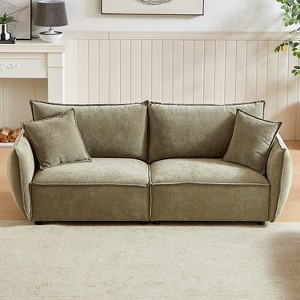 Mocamel MH88" Spacious Chenille Triple Sectional Sofa with Pillows, Padded for Comfort - 1 of 4