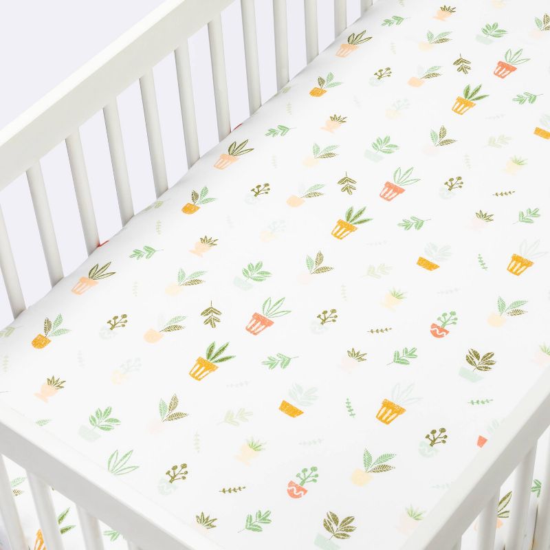 Fitted Crib Sheet Plants - Cloud Island&#8482;, 3 of 6