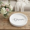 HomeRoots 14" White And Black Dream Round Serving Tray With Handles - 2 of 4