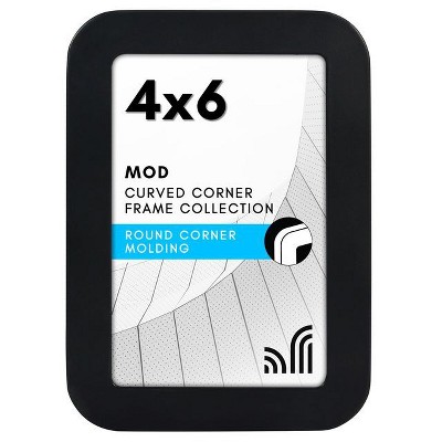 Americanflat 4x6 Picture Frame with Round Corner Molding - Mod Collection - Black Photo Frame with Shatter-Resistant Glass
