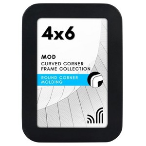 Americanflat 4x6 Picture Frame with Round Corner Molding - Mod Collection - Black Photo Frame with Shatter-Resistant Glass - 1 of 1