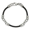Black Bow Jewelry Men's Stainless Steel and Black Plated Cable Wire Bracelet, 9 Inch - 3 of 4