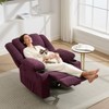 Manual Recliner Chair with Heating & 8-Point Massage, 155¡ã Adjustable Corduroy Recliner with Dual Cup Holders and Side Pockets - 2 of 4