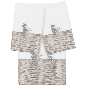 Linum Home Textiles 100% Turkish Cotton SOFIA Embellished Towel Set - 1 of 2