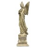 Roman 48" Angel Holding Wreath Resin Outdoor Garden Statue Gray - 3 of 4