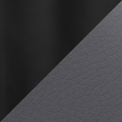 Fuji Black and Gray Faux Leather Bench with Metal Frame